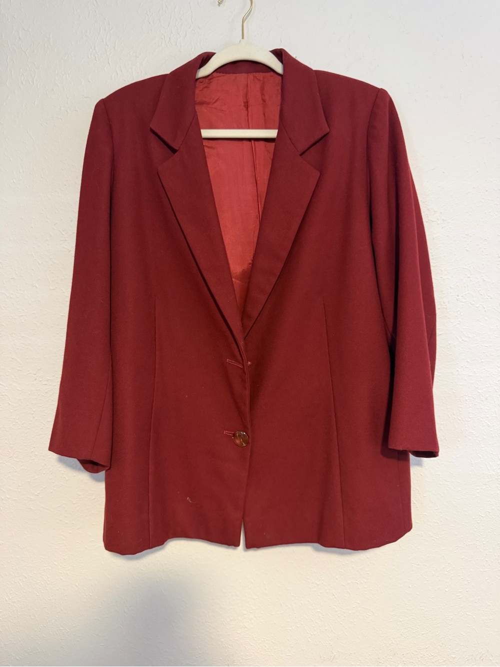 Women's maroon oversized wool Blazer